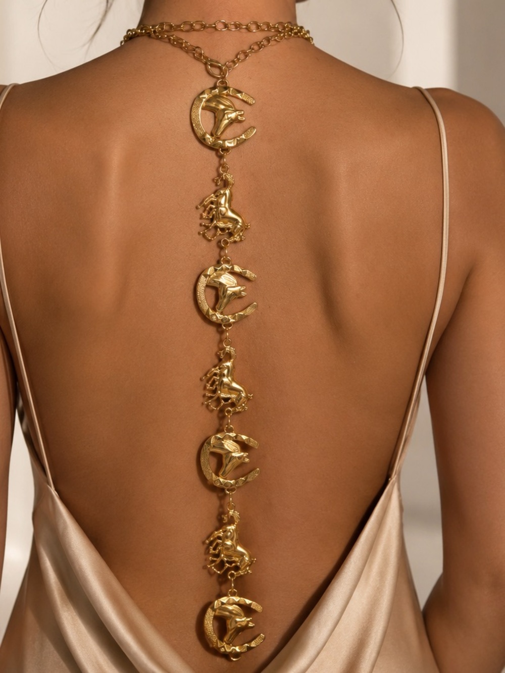 New! Gold back necklace 3-in-1
